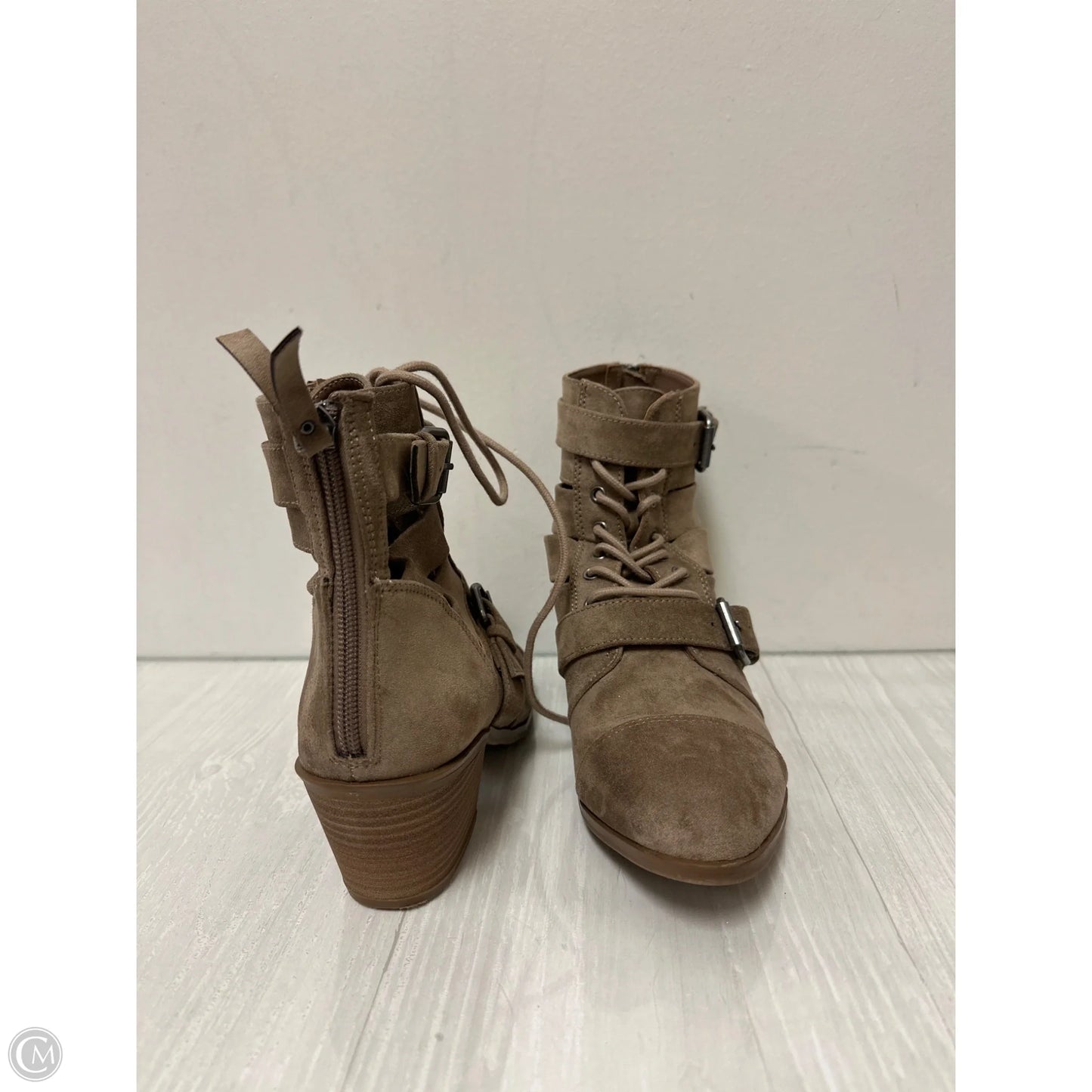 Boots Ankle Heels By Universal Thread In Taupe, Size: 8.5