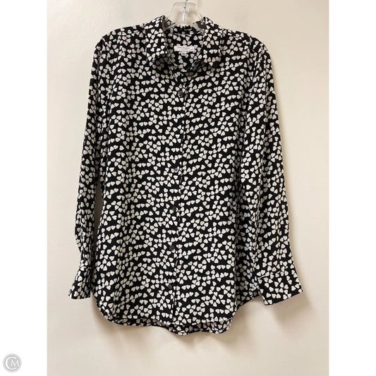 Top Long Sleeve By Equipment In Black, Size: M