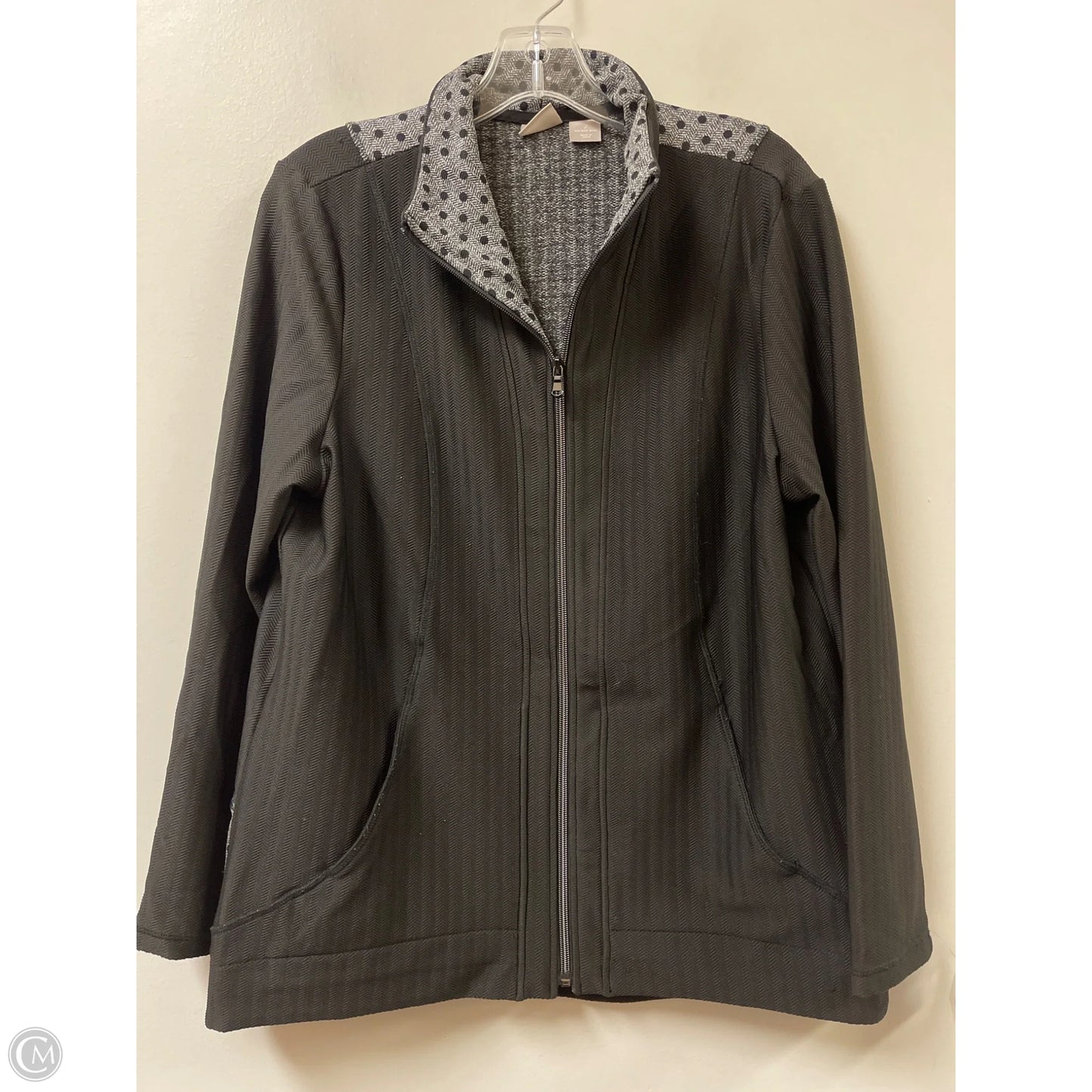 Athletic Jacket By Chicos In Black, Size: L