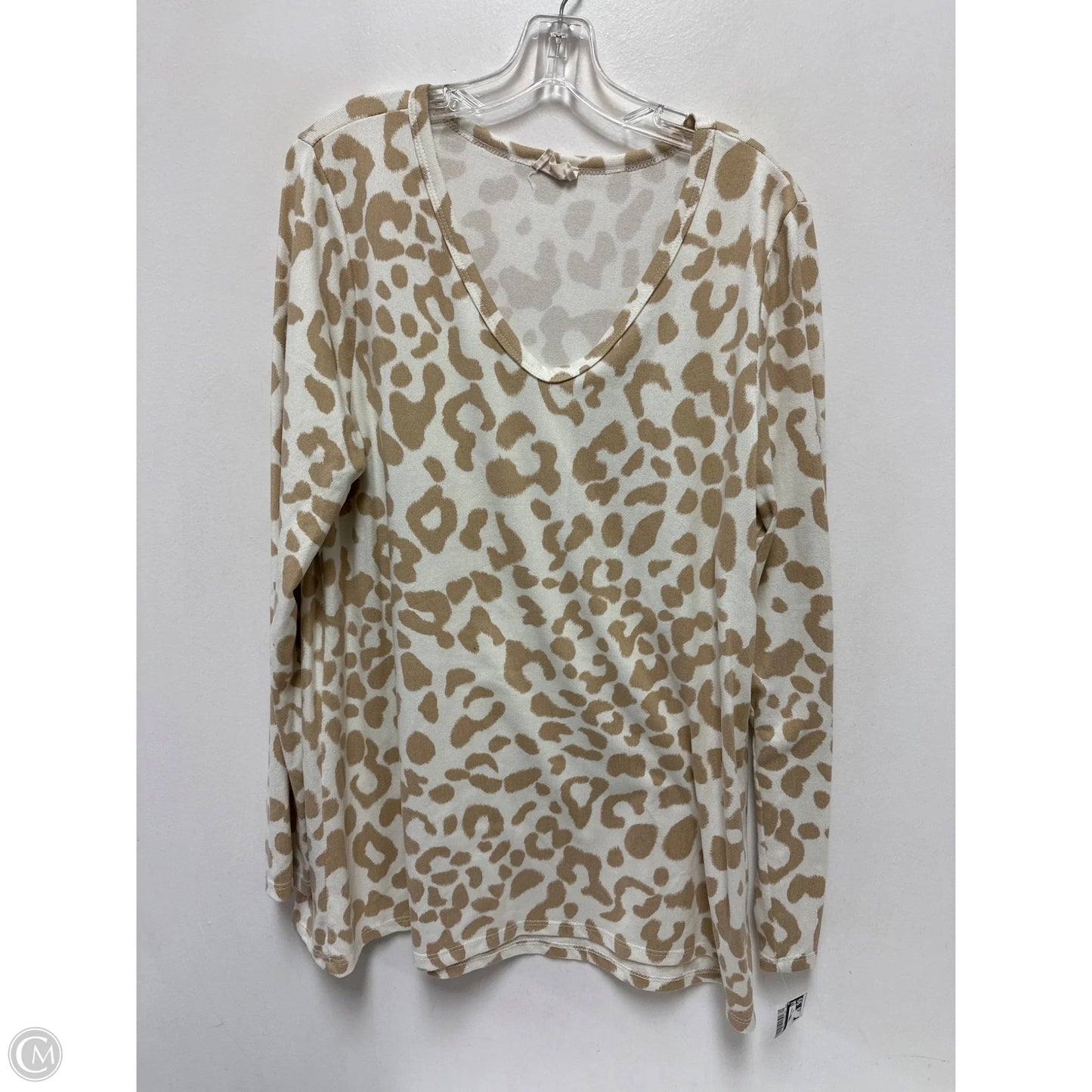 Top Long Sleeve By Bibi In Cream, Size: L