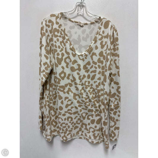 Top Long Sleeve By Bibi In Cream, Size: L