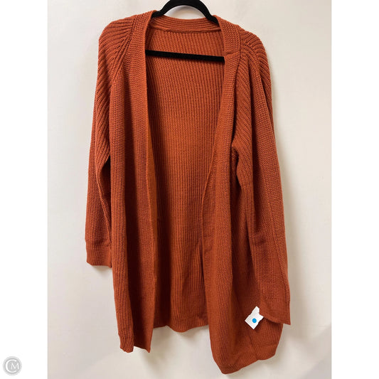 Sweater Cardigan By Shein In Orange, Size: 2x