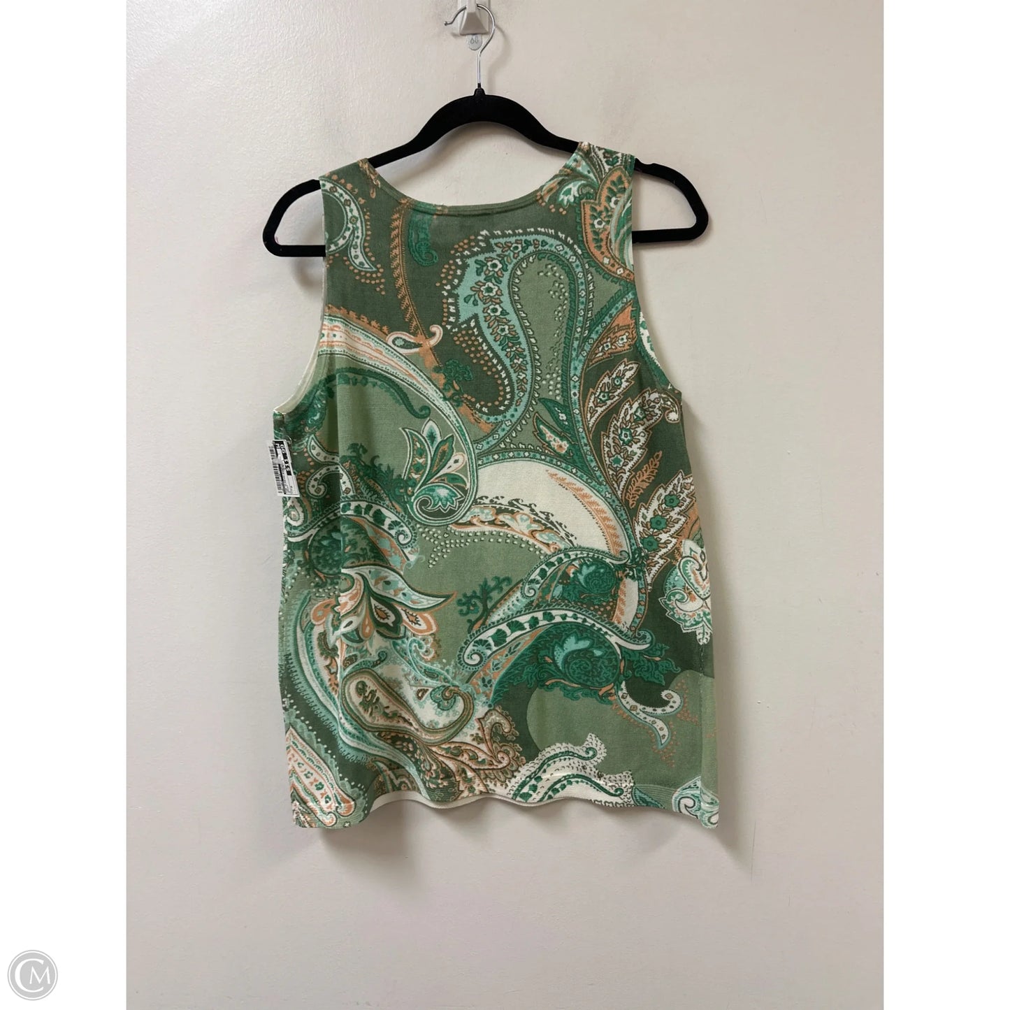 Top Sleeveless By Chicos In Green, Size: M