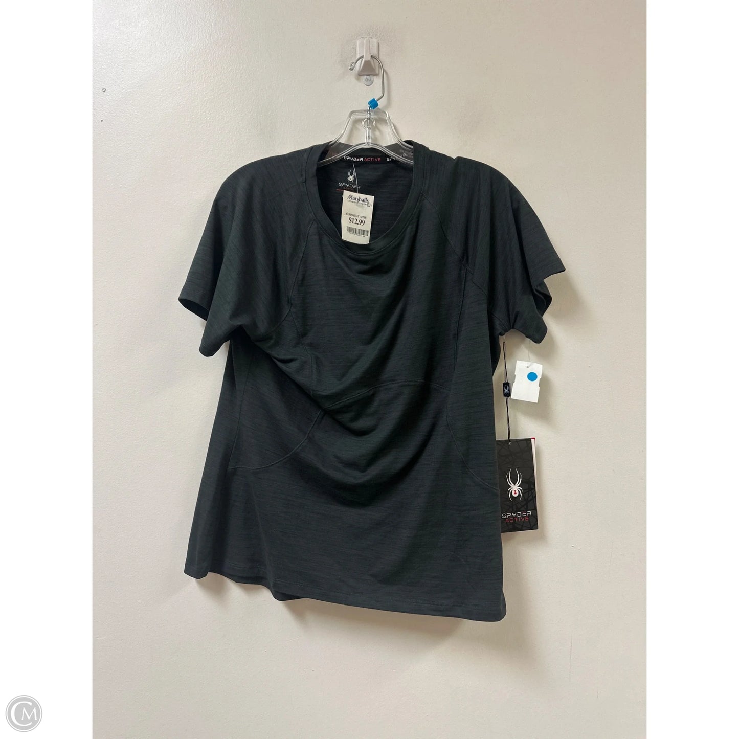 Athletic Top Short Sleeve By Spyder In Grey, Size: L