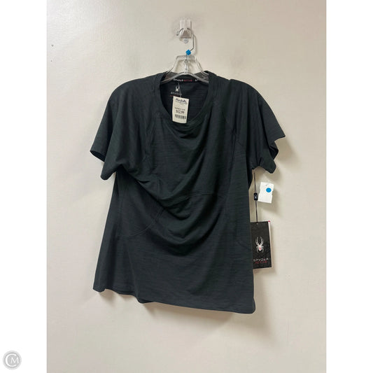 Athletic Top Short Sleeve By Spyder In Grey, Size: L