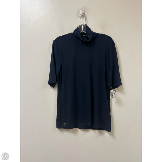 Top Short Sleeve By Lauren By Ralph Lauren In Navy, Size: Xl
