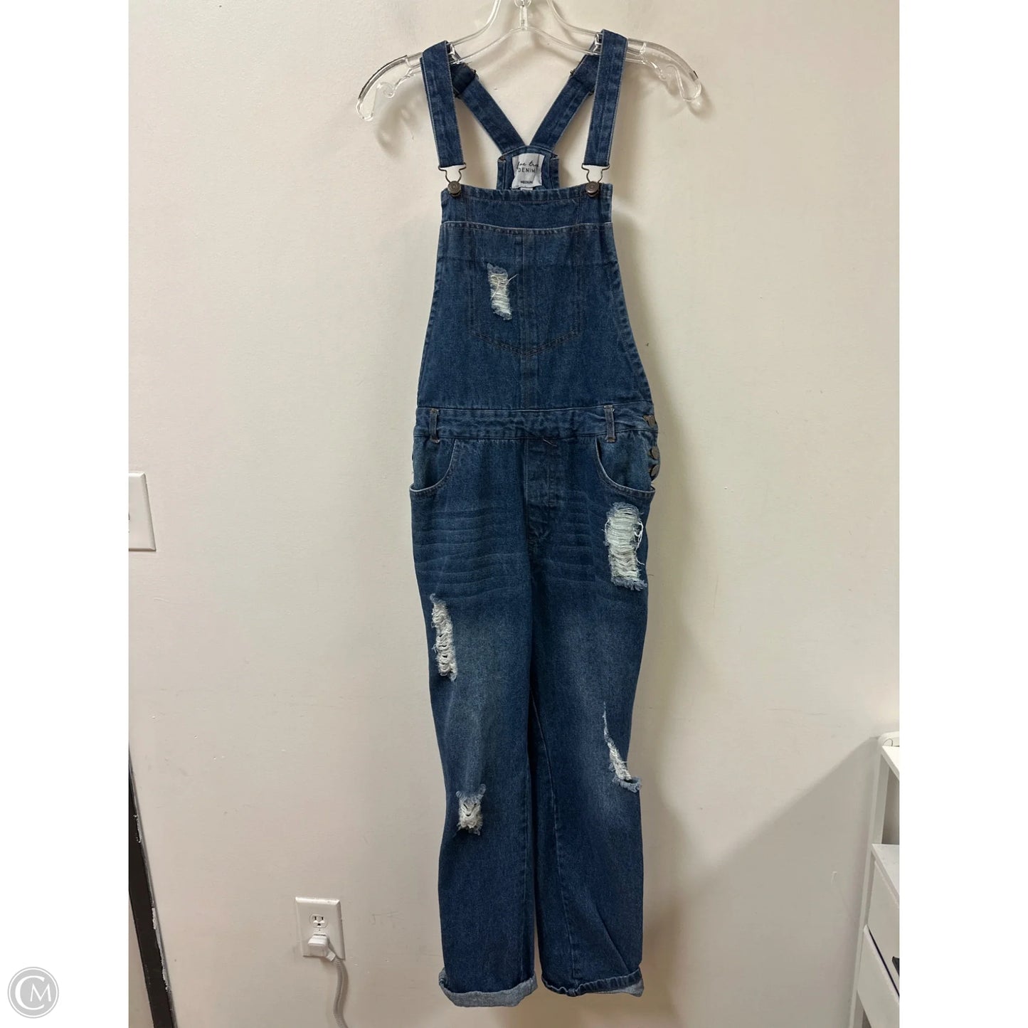 Overalls By Clothes Mentor In Blue Denim, Size: M