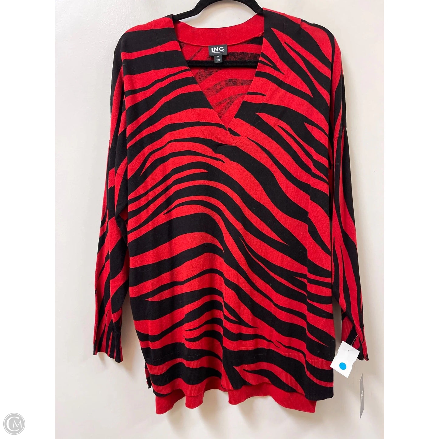 Top Long Sleeve By Inc In Red, Size: Xl