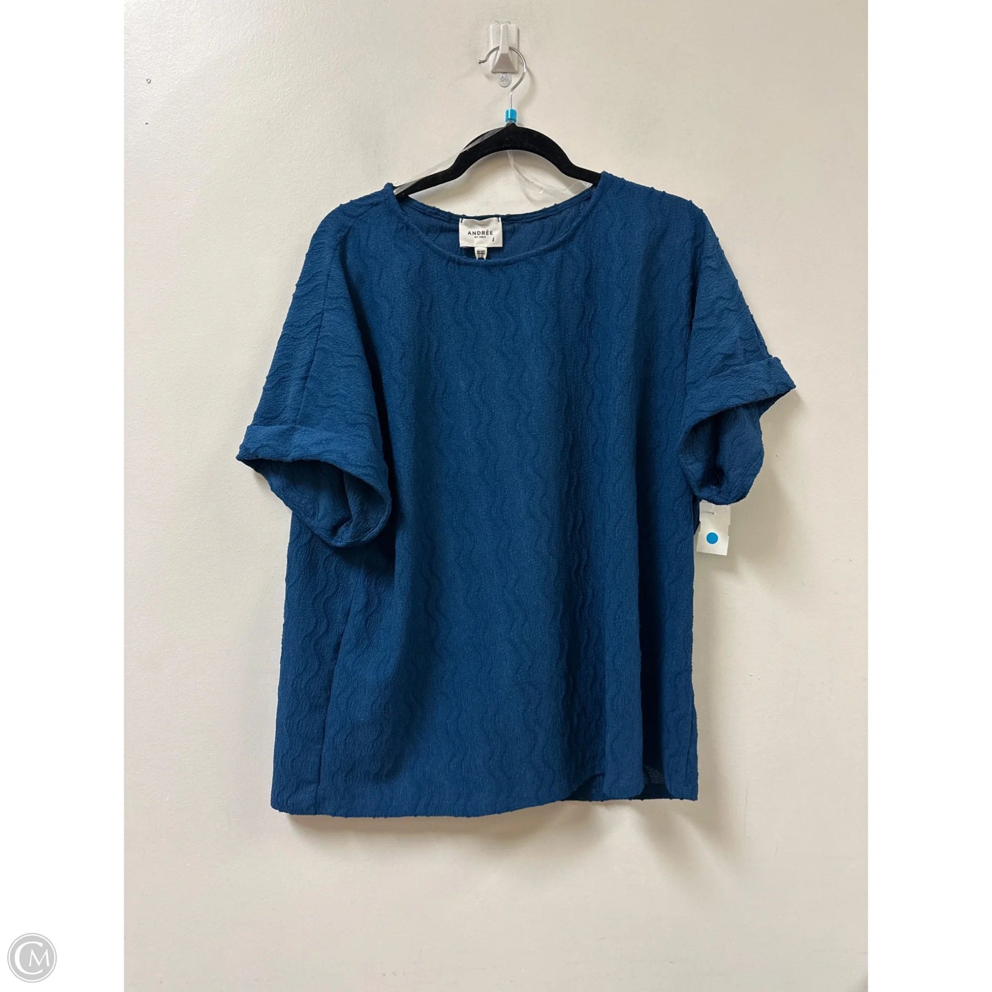 Top Short Sleeve By Andree By Unit In Blue, Size: L