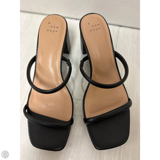Sandals Heels Block By A New Day In Black, Size: 8.5