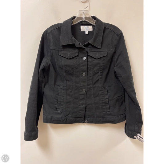 Jacket Denim By Time And Tru In Black, Size: M
