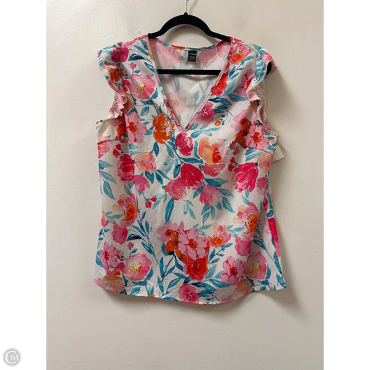 Top Sleeveless By Shein In Floral Print, Size: Xl