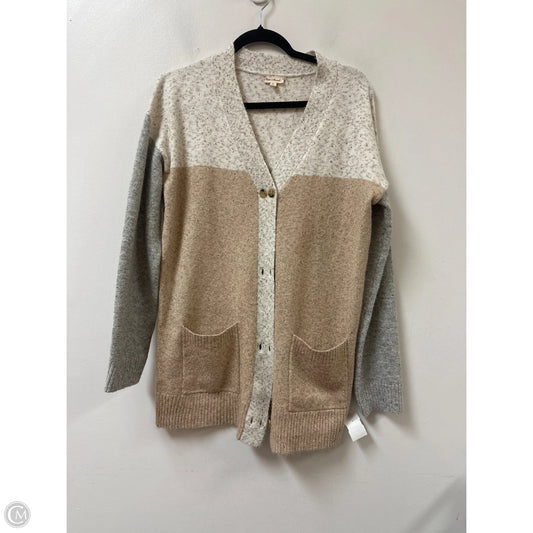 Sweater Cardigan By Hem & Thread In Cream, Size: M