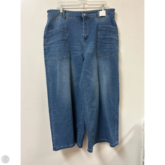 Jeans Wide Leg By Clothes Mentor In Blue Denim, Size: 22