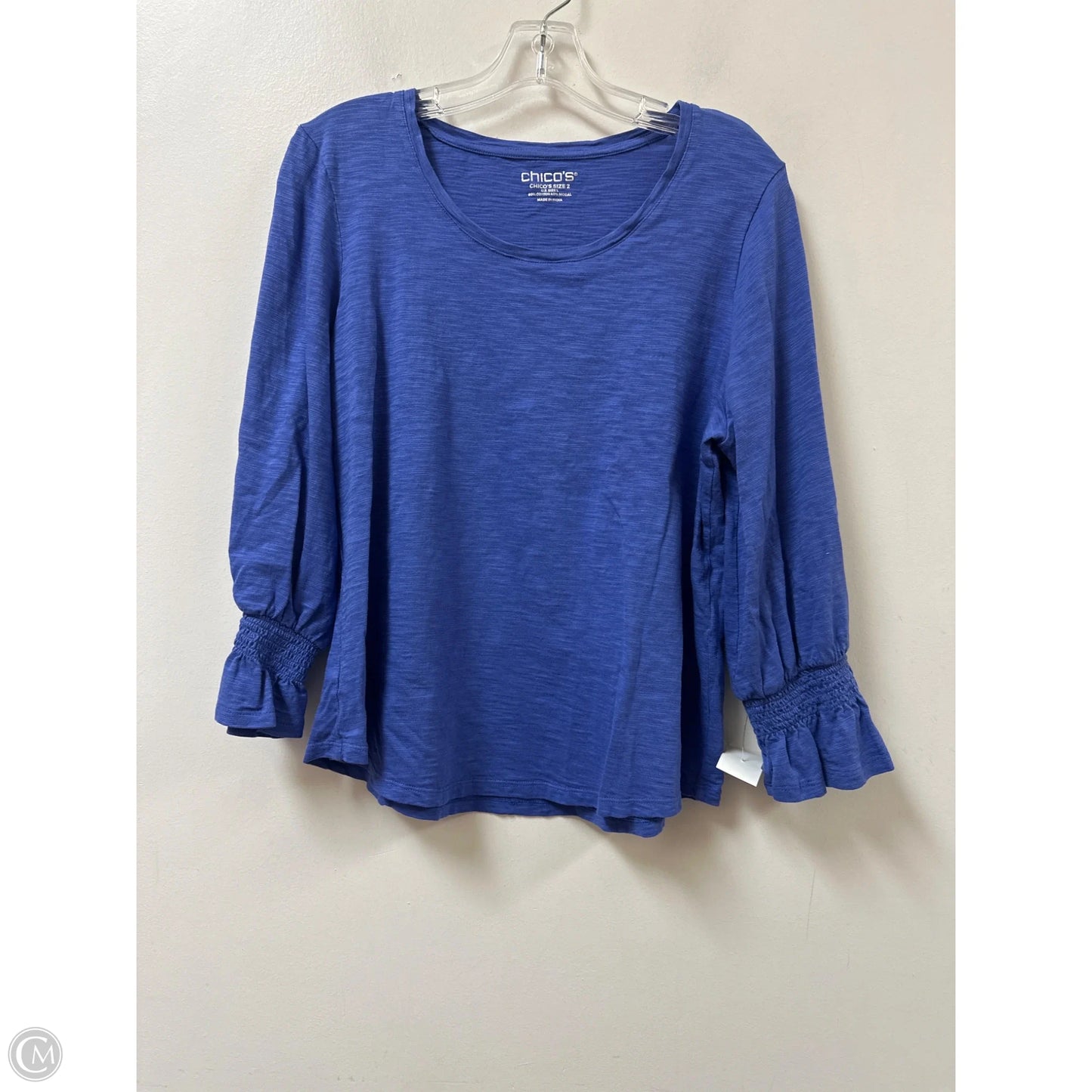 Top Long Sleeve By Chicos In Blue, Size: L
