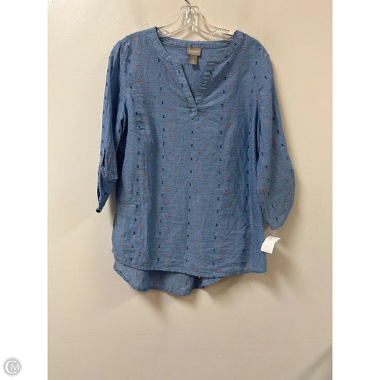 Top Long Sleeve By Chicos In Blue, Size: M