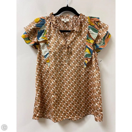 Top Short Sleeve By Entro In Brown, Size: M