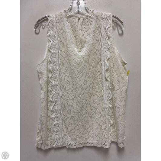 Top Sleeveless By Clothes Mentor In Cream, Size: L