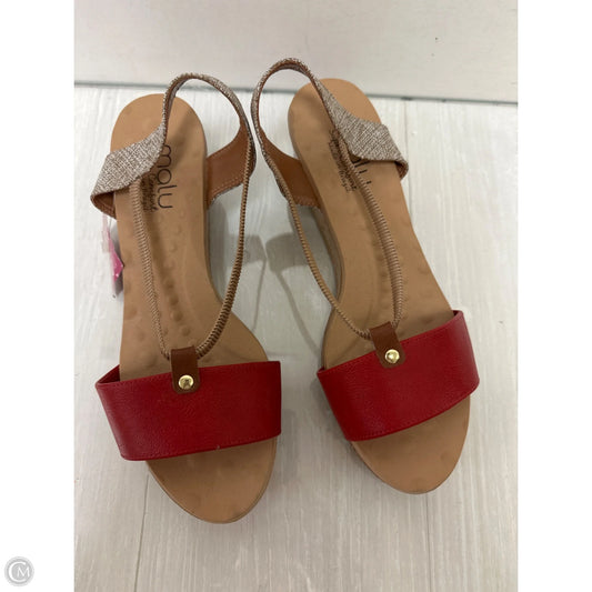 Sandals Heels Wedge By Clothes Mentor In Red, Size: 10