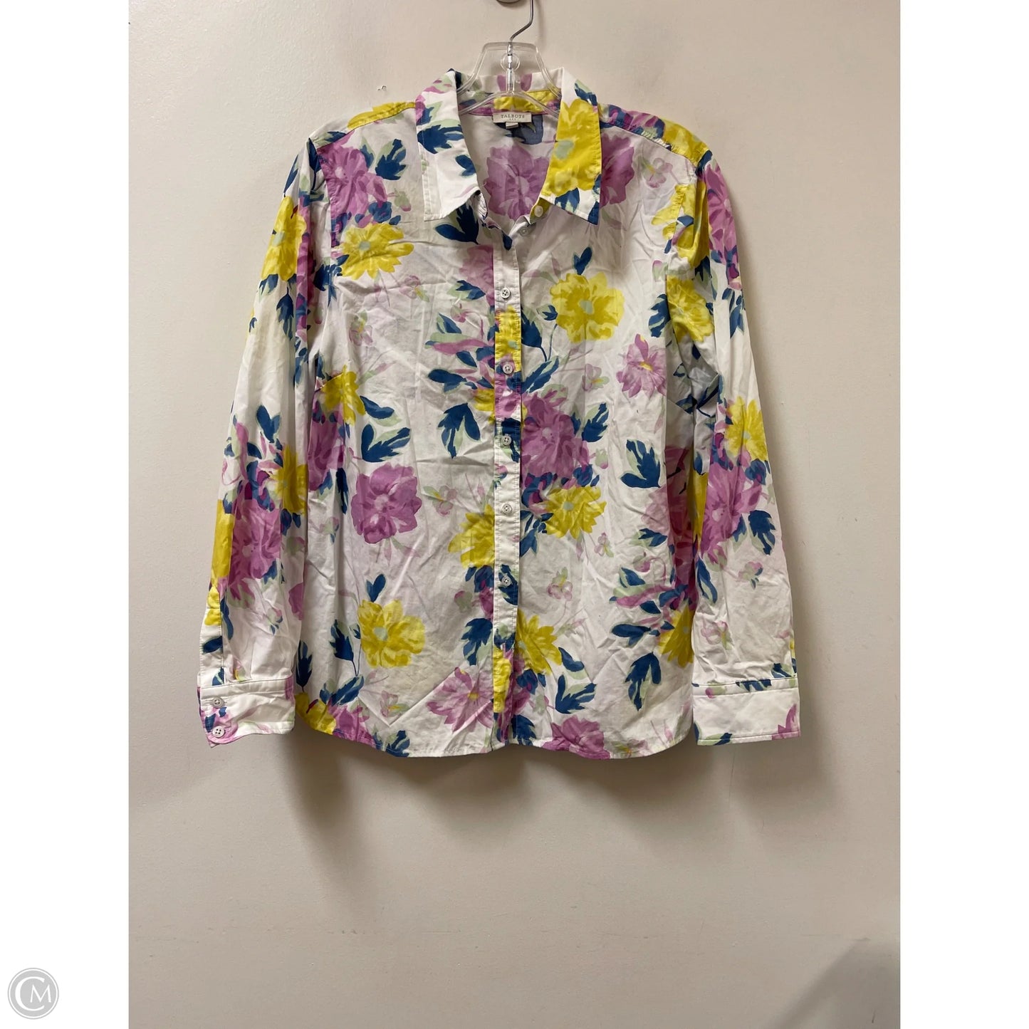 Blouse Long Sleeve By Talbots In Floral Print, Size: L