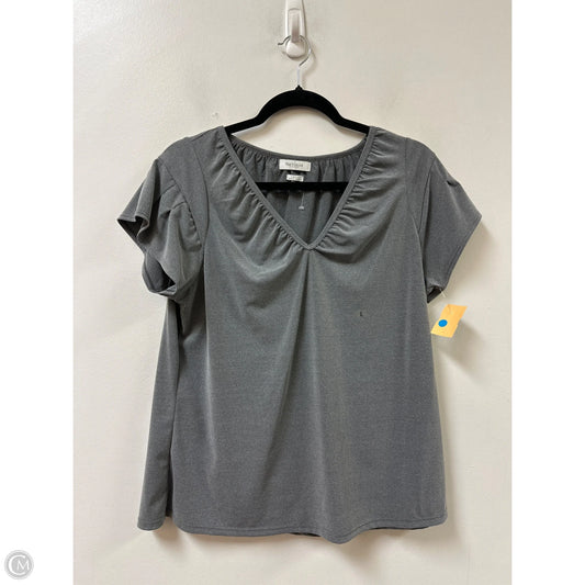 Top Short Sleeve By Van Heusen In Grey, Size: L