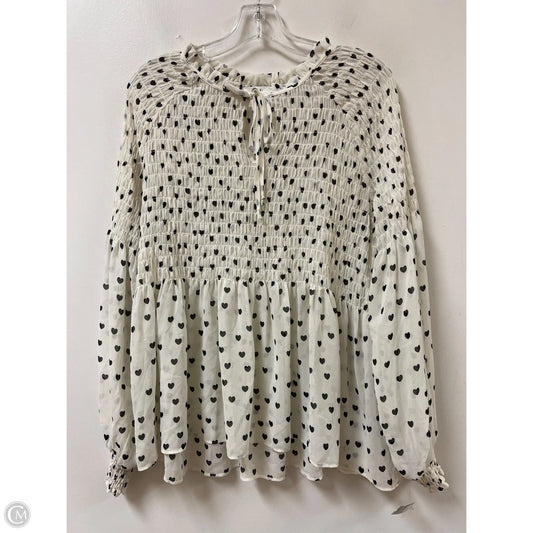 Top Long Sleeve By Rose And Olive In Cream, Size: L