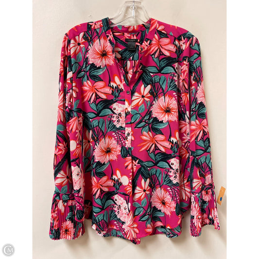 Top Long Sleeve By Ann Taylor In Pink, Size: M