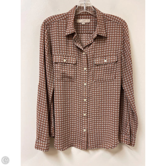 Top Long Sleeve By Loft In Brown, Size: M