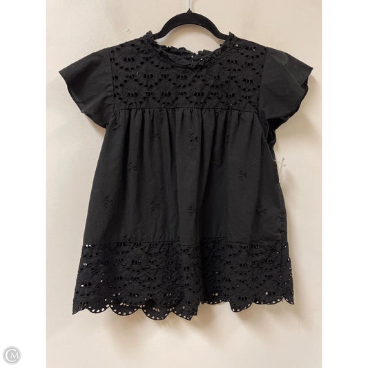 Top Short Sleeve By Time And Tru In Black, Size: L