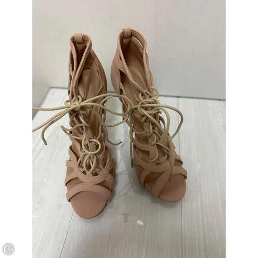 Sandals Heels Stiletto By Charlotte Russe In Tan, Size: 9