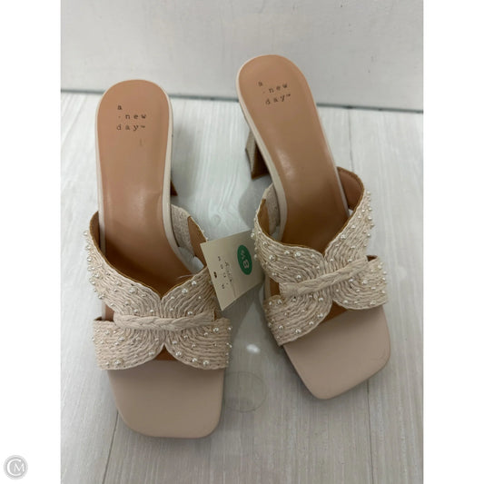 Sandals Heels Block By A New Day In Cream, Size: 8.5