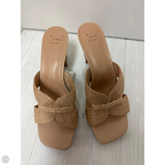 Sandals Heels Block By A New Day In Tan, Size: 8.5
