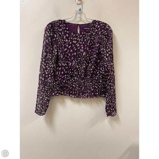 Top Long Sleeve By Express In Purple, Size: L