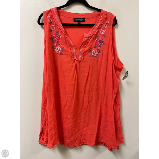 Top Sleeveless By Clothes Mentor In Coral, Size: 2x