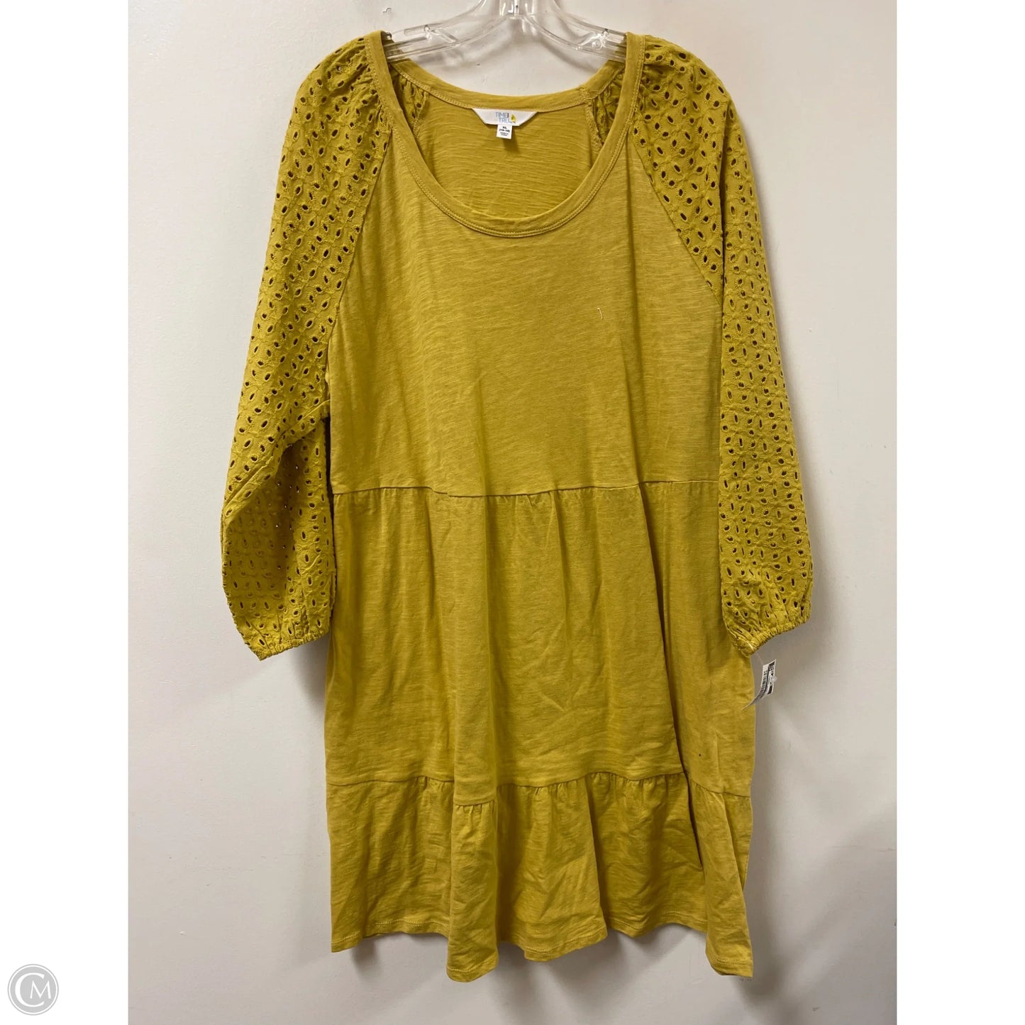 Dress Casual Short By Time And Tru In Yellow, Size: Xl