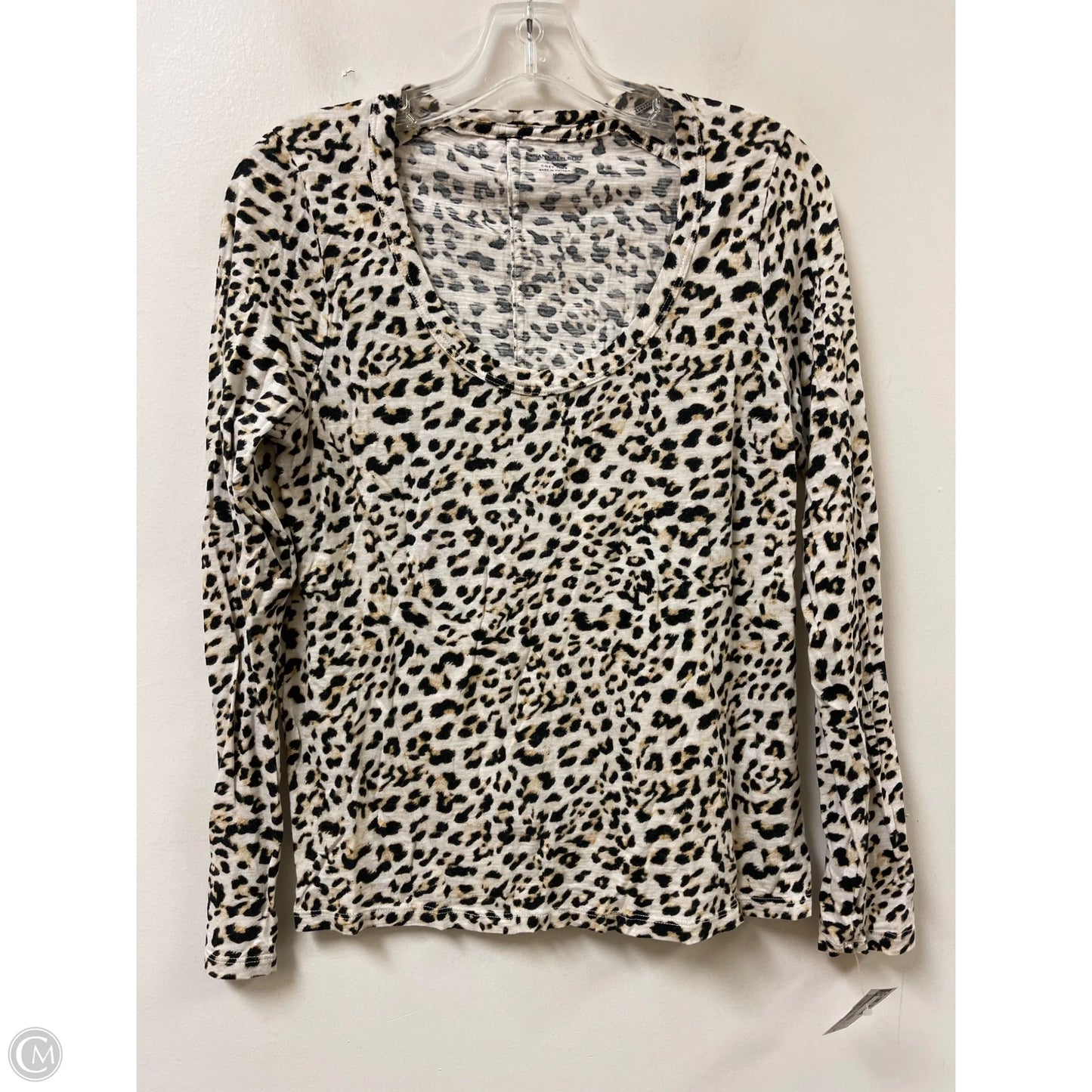 Top Long Sleeve Basic By Banana Republic In Animal Print, Size: M