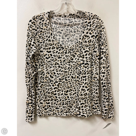 Top Long Sleeve Basic By Banana Republic In Animal Print, Size: M