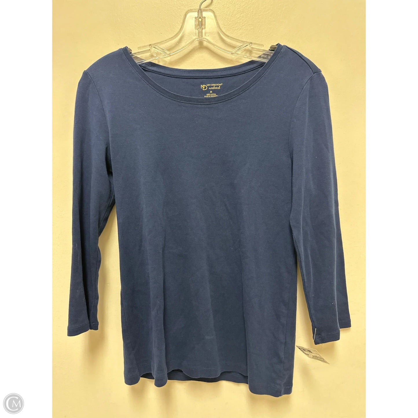 Top Long Sleeve Basic By New Directions In Navy, Size: M