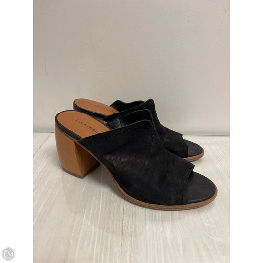 Sandals Heels Block By Lucky Brand In Black, Size: 9.5