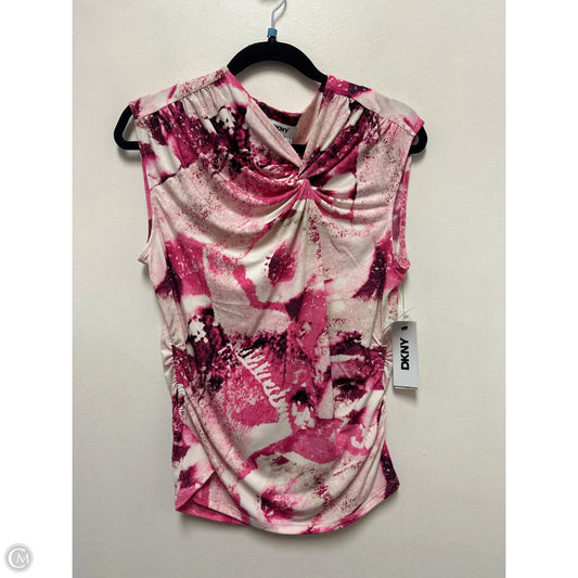 Blouse Sleeveless By Dkny In Pink, Size: L