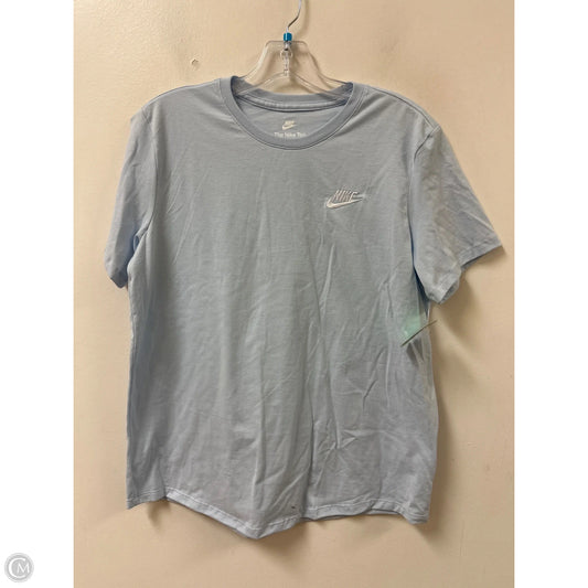 Athletic Top Short Sleeve By Nike In Blue, Size: M