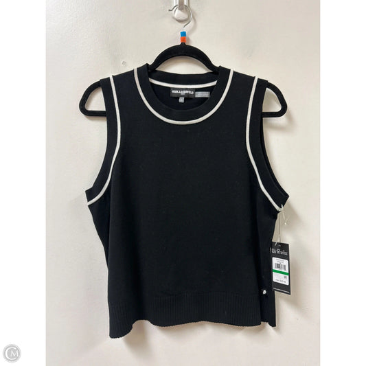 Top Sleeveless Designer By Karl Lagerfeld In Black, Size: L