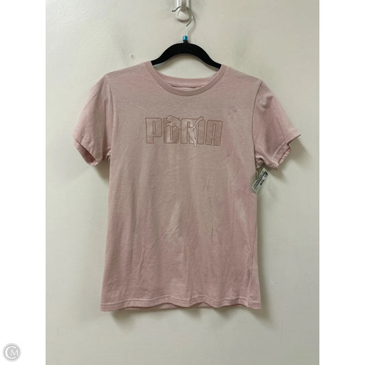 Athletic Top Short Sleeve By Puma In Pink, Size: S