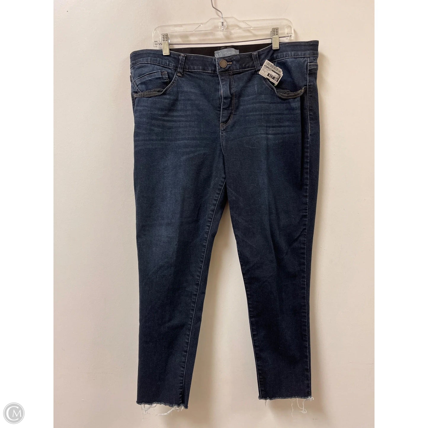 Jeans Skinny By Wit & Wisdom In Blue Denim, Size: 18