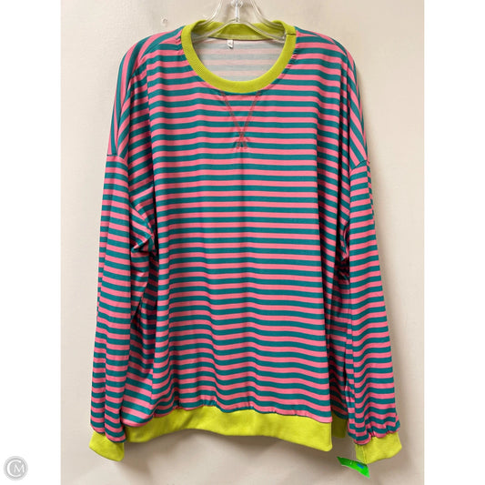 Top Long Sleeve By Clothes Mentor In Green & Pink, Size: 3x