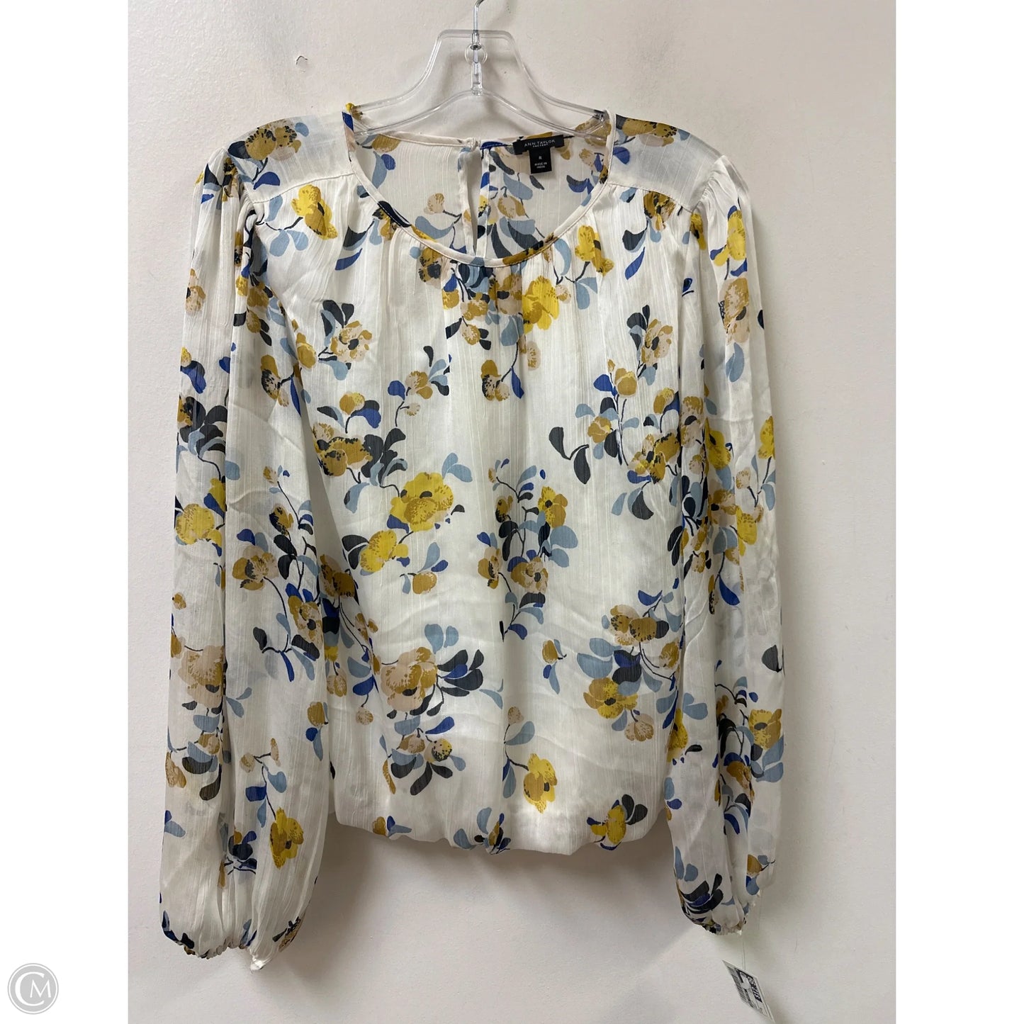 Top Long Sleeve By Ann Taylor In Cream, Size: M