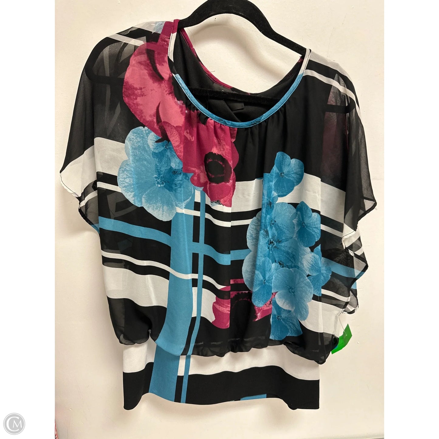 Top Short Sleeve By Style And Company In Black, Size: L