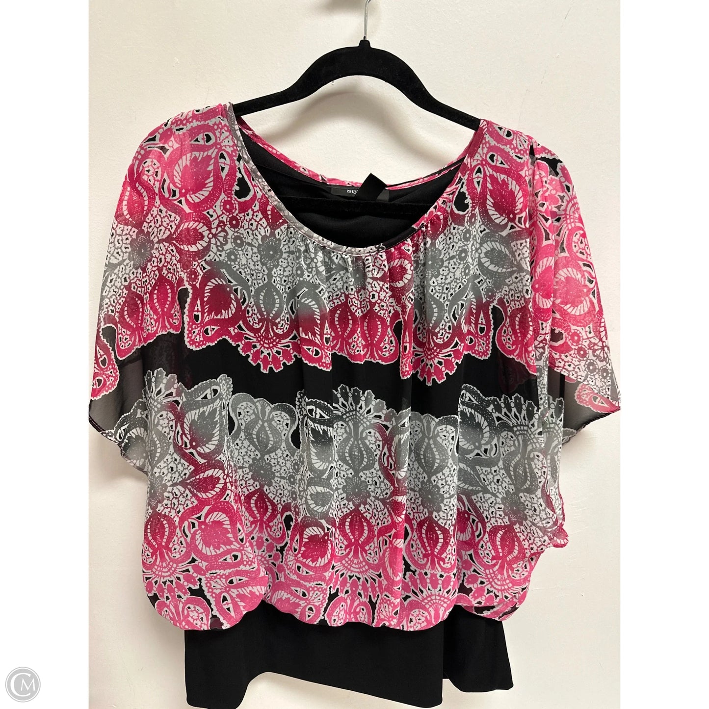 Top Short Sleeve By Style And Company In Pink, Size: L