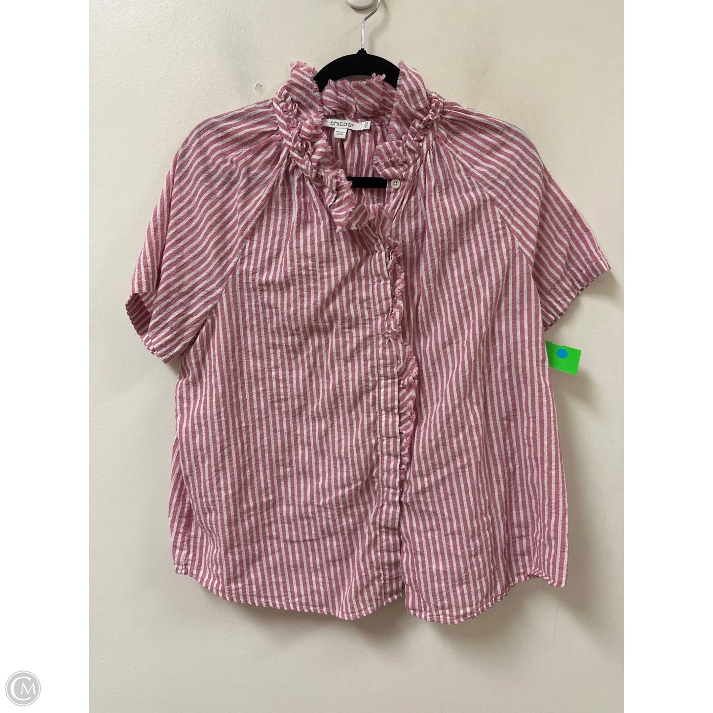 Top Short Sleeve By Chicos In Pink, Size: Xl