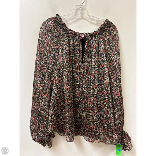 Top Long Sleeve By Buddy Love In Floral Print, Size: M